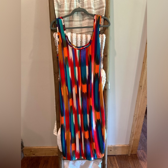 Tank dress, colorful, tie waist 3X - Picture 4 of 4
